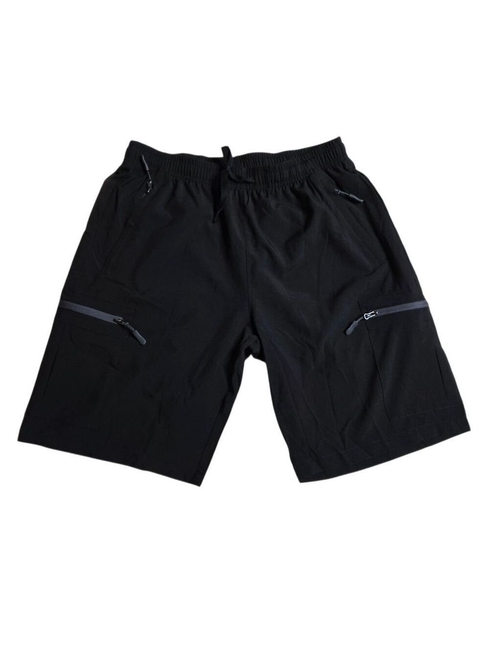 Women's DHUGUT Black Athletic Shorts M with Gray Zippers